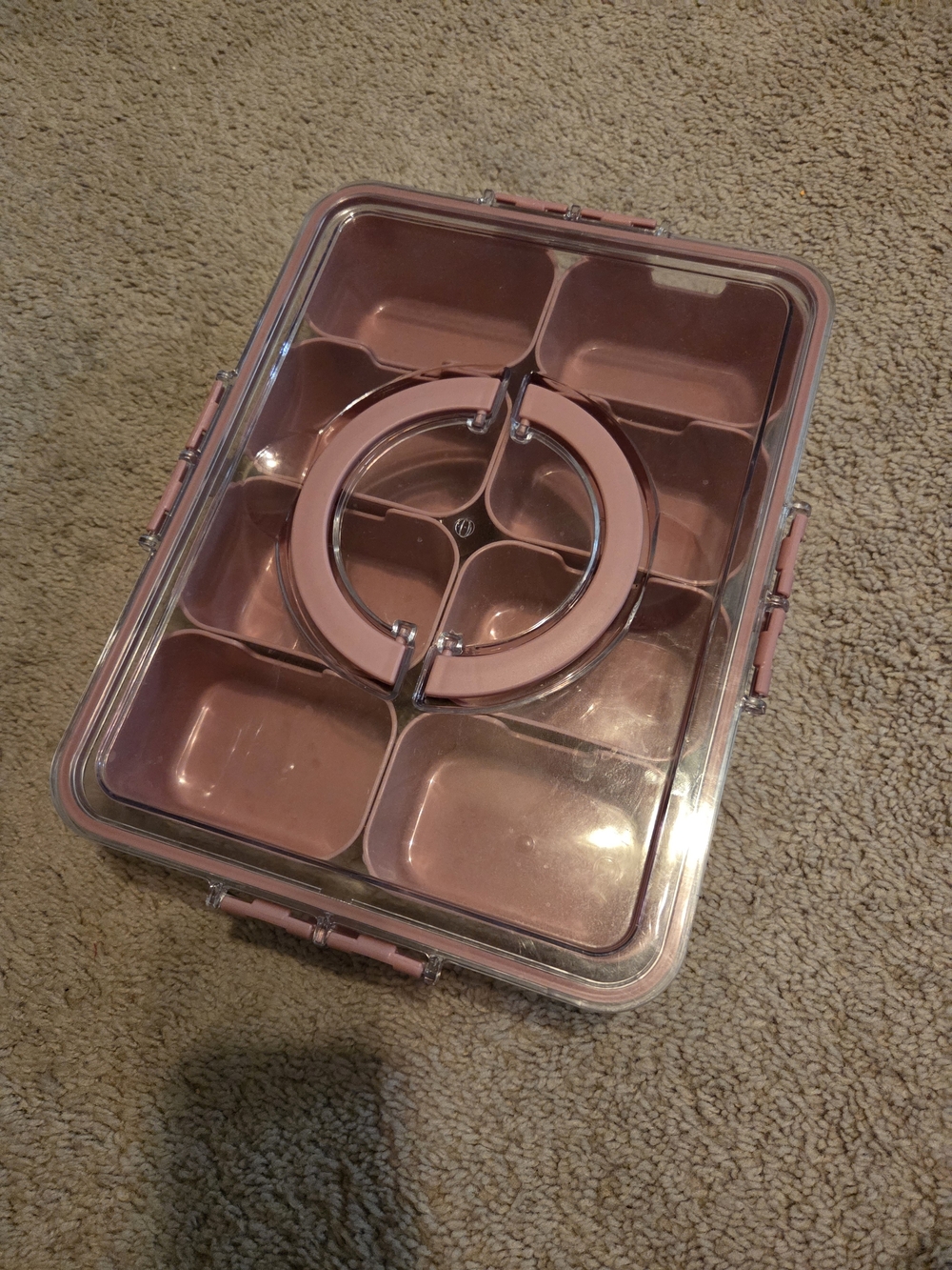 Pink Multi-Compartment Snack & Storage Organizer